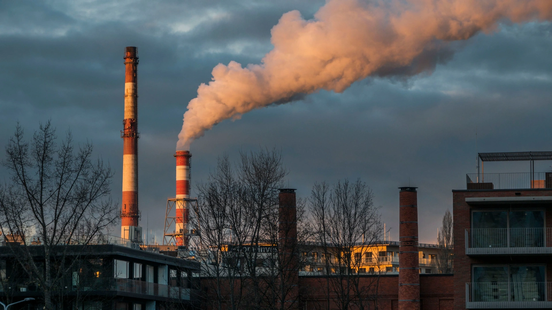 Coal power plant chimney
